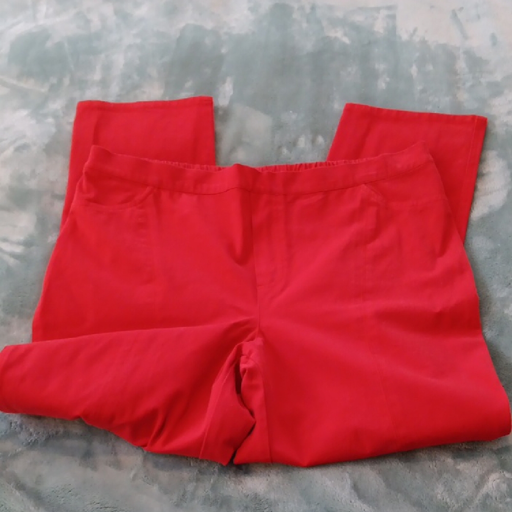Isaac Mizrahi Red Ankle Pants - Picture 4 of 10
